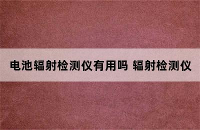 电池辐射检测仪有用吗 辐射检测仪